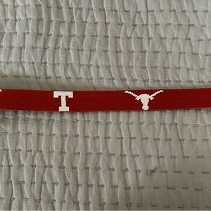 Red Men's Belt with White Accents